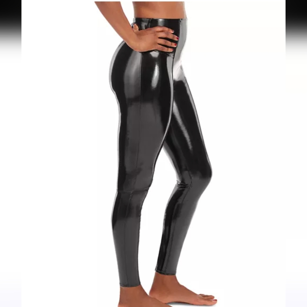 SPANXshape Faux Leather Patent Leggings Medium - Picture 4 of 16